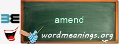 WordMeaning blackboard for amend